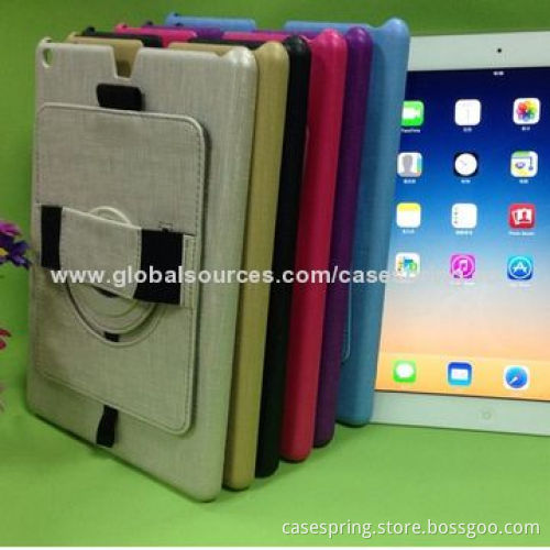 Leather case for ipad, 360 degree rotating hand side shell